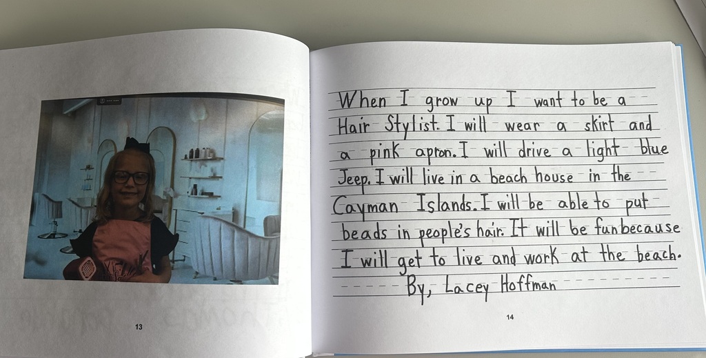 Ms. Richards’s students and their published book When I grow up I want to be… 
