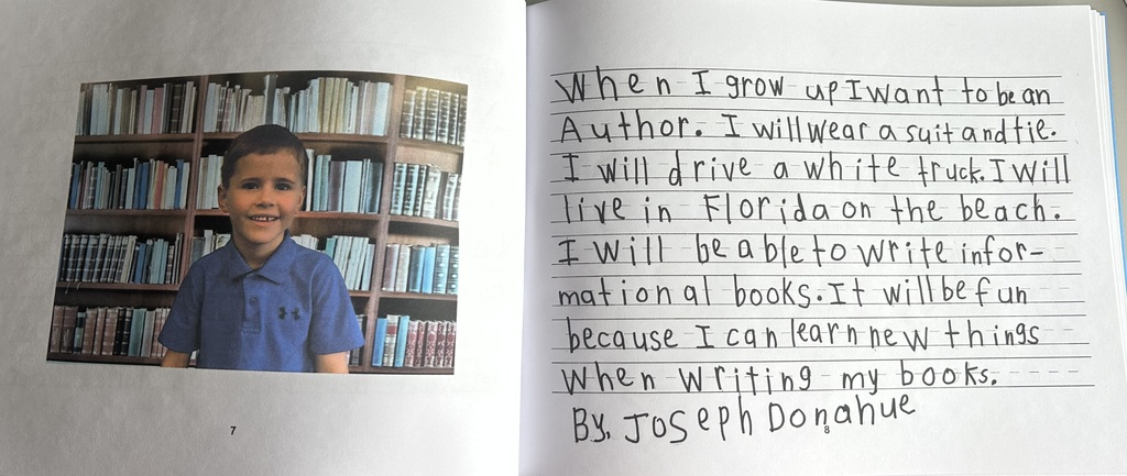 Ms. Richards’s students and their published book When I grow up I want to be… 