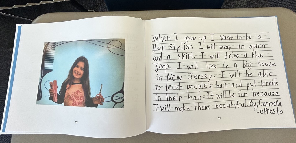 Ms. Richards’s students and their published book When I grow up I want to be… 