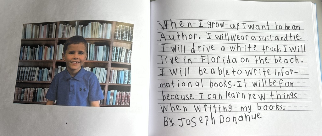 Ms. Richards’s students and their published book When I grow up I want to be… 