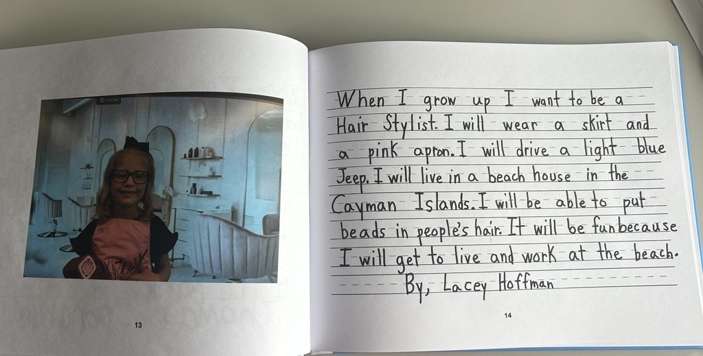 Ms. Richards’s students and their published book When I grow up I want to be… 