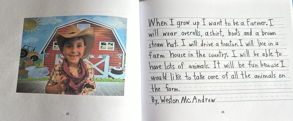 Ms. Richards’s students and their published book When I grow up I want to be… 