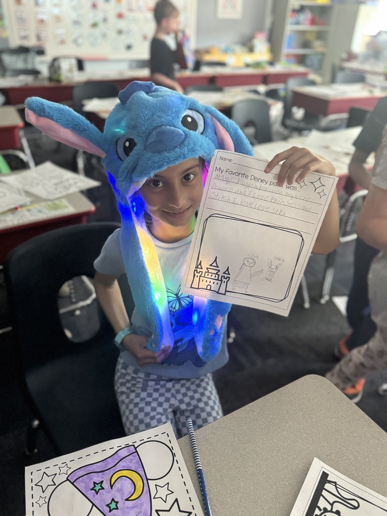 A student with disney themed worksheet