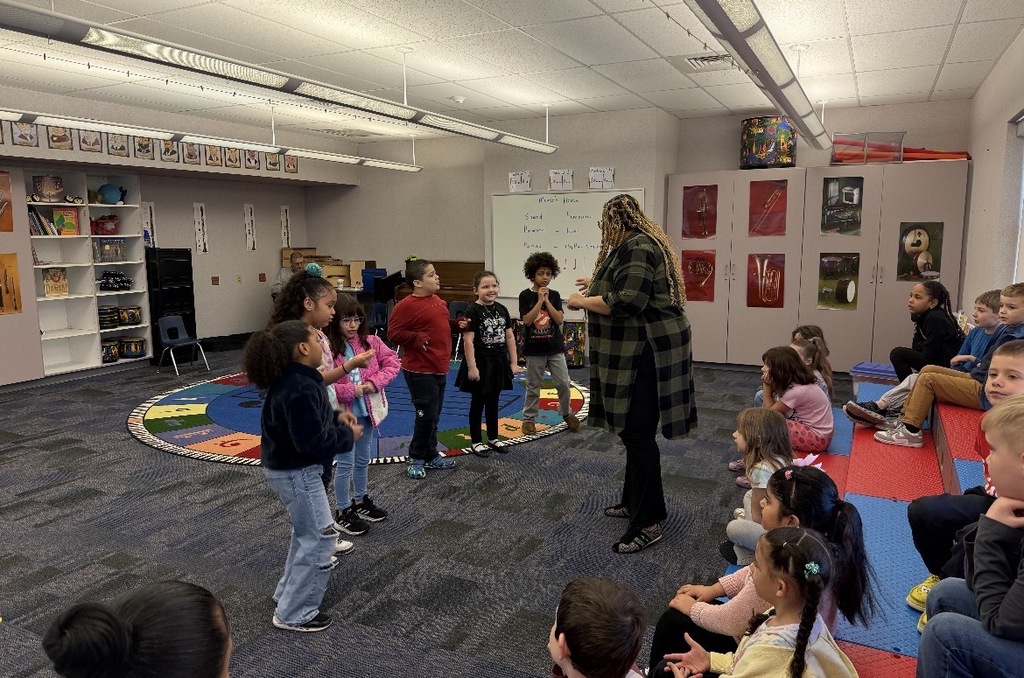 Jazz musician with first grade students  