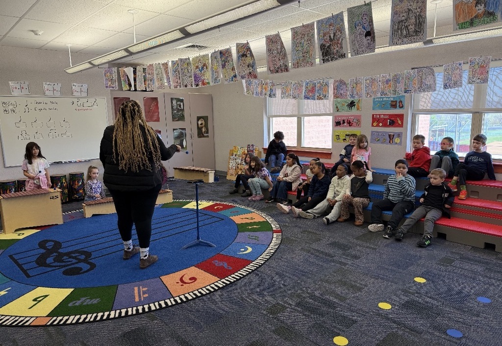 Jazz musician with first grade students  