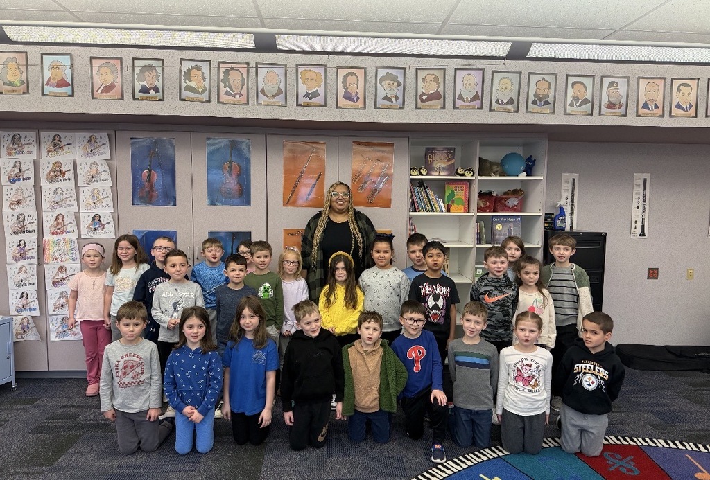 Jazz musician with first grade students  