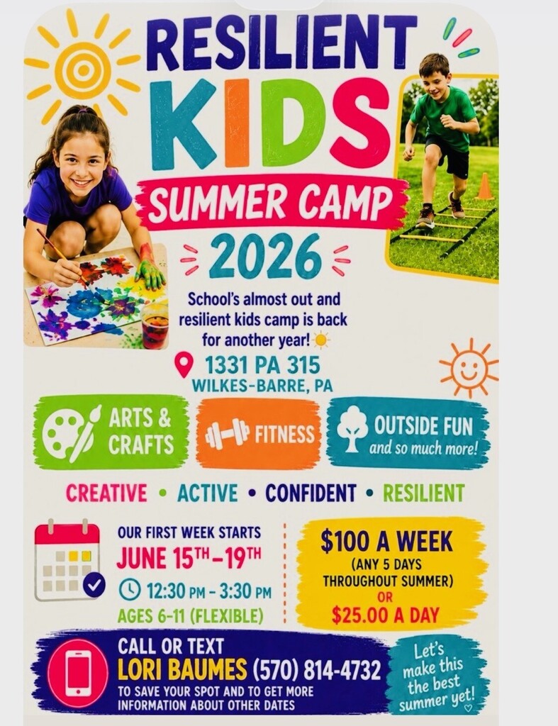 Summer Camp Opportunity- See Flyer for Details- Fun over the Summer!