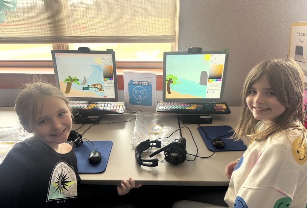 Students with their art