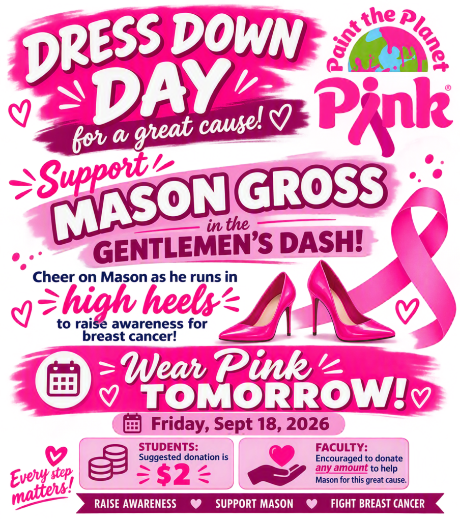 Wear Pink Tomorrow (Friday, 09/18/26)