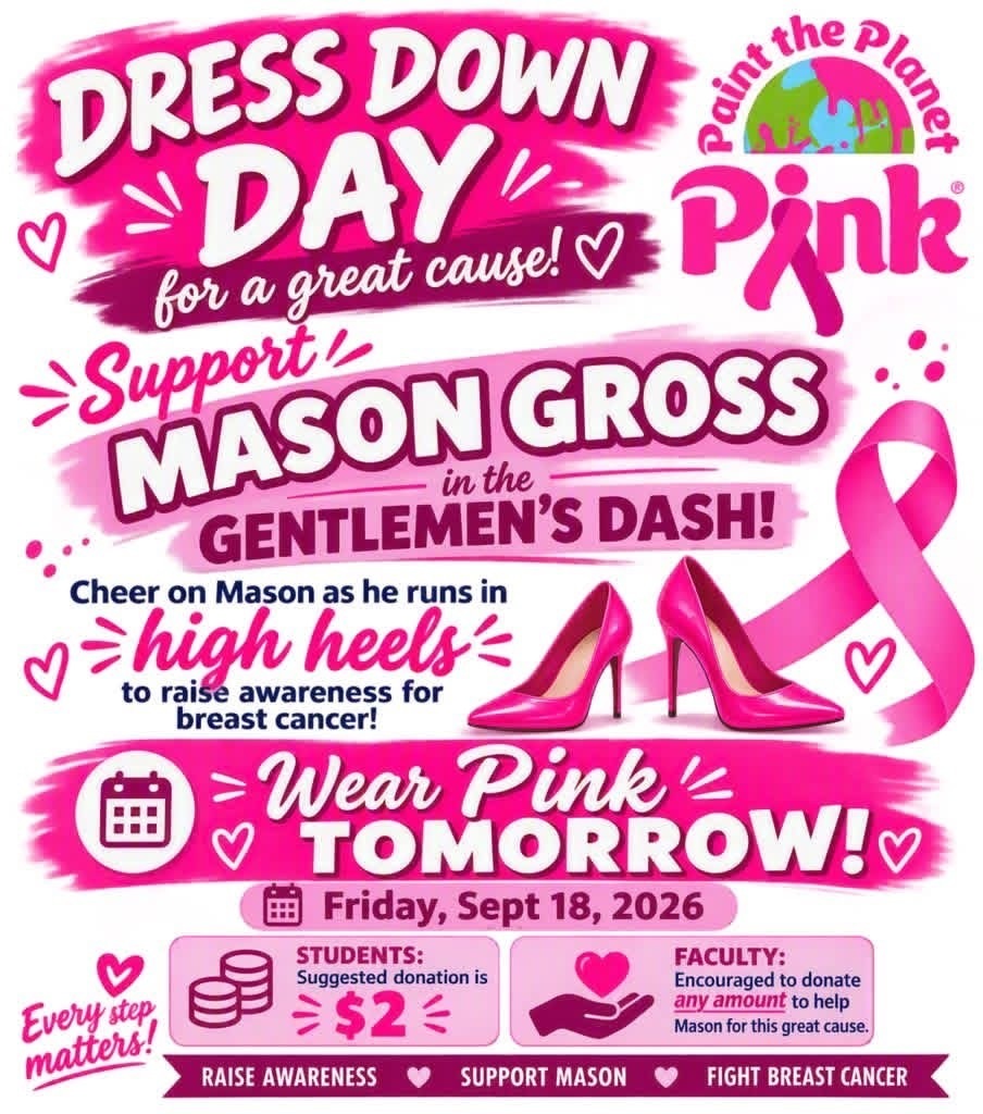 Dress down day for paint pittston pink
