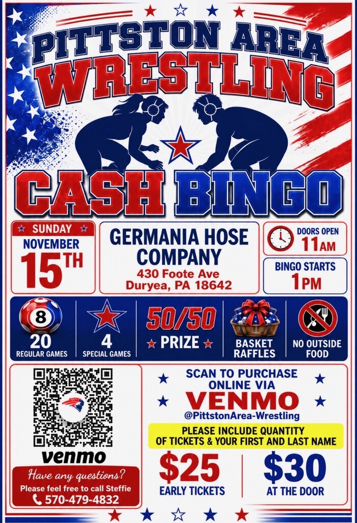 PA Wrestling Cash Bingo