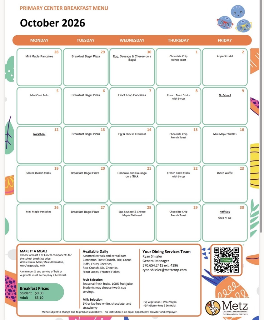 October menus