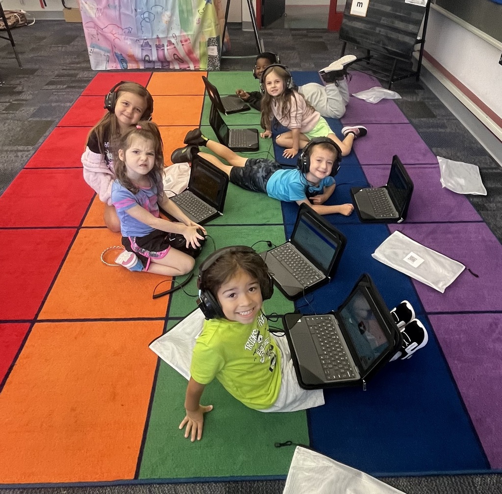 Students in learning centers