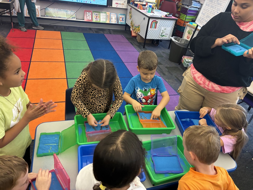 Students in learning centers