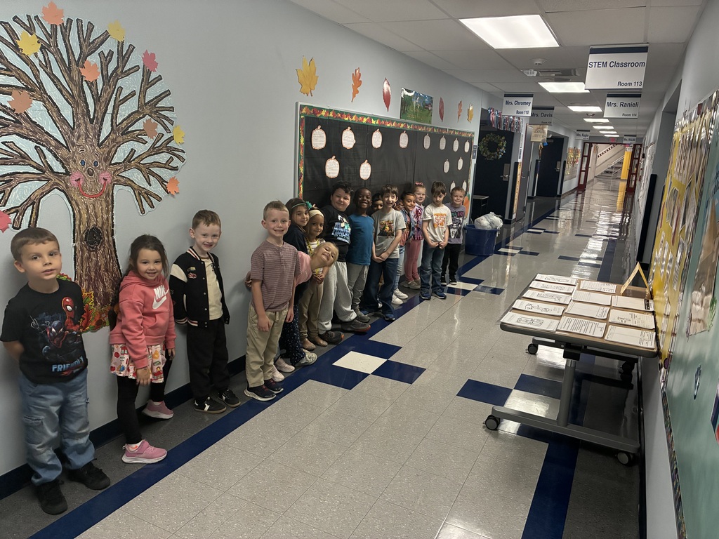 Students viewing the display