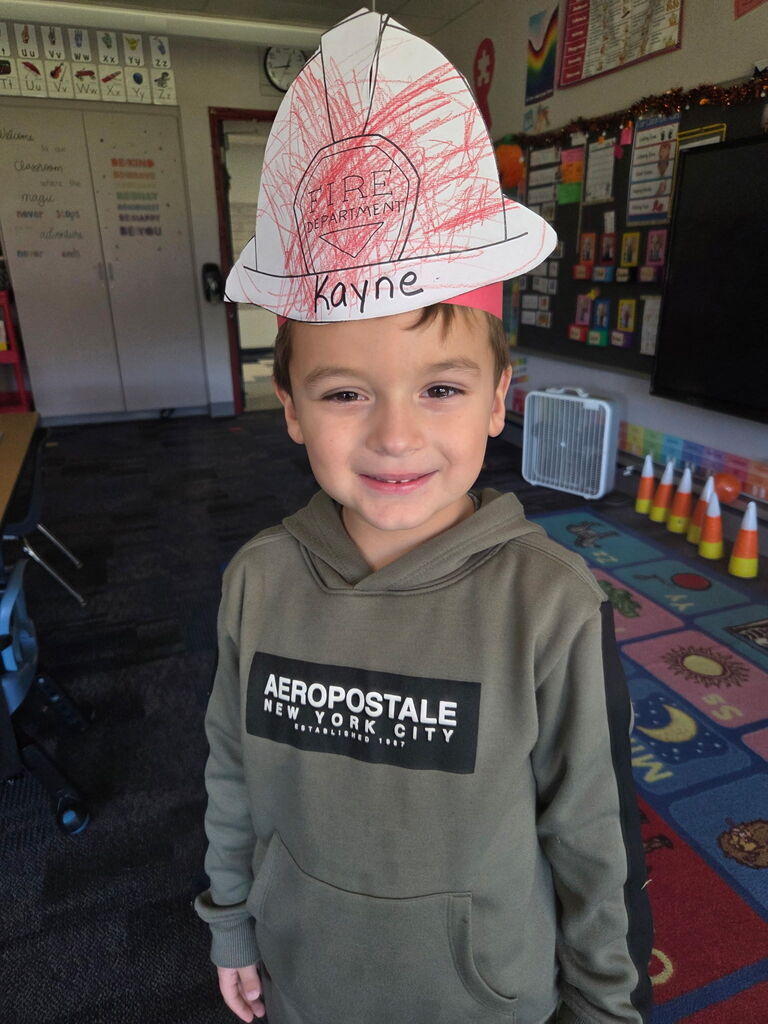 Students learning about fire safety
