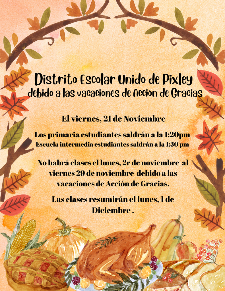 Thanksgiving Break Spanish