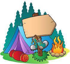 Clip art of a camp fire and tent