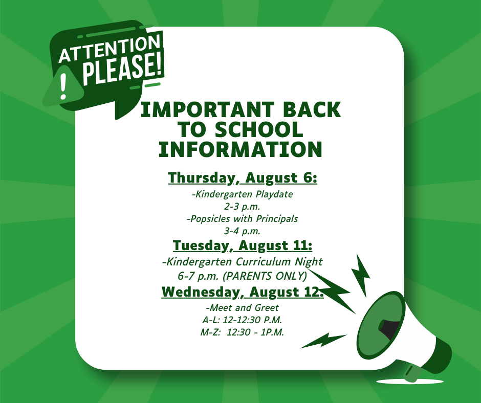 BACK TO SCHOOL DATES