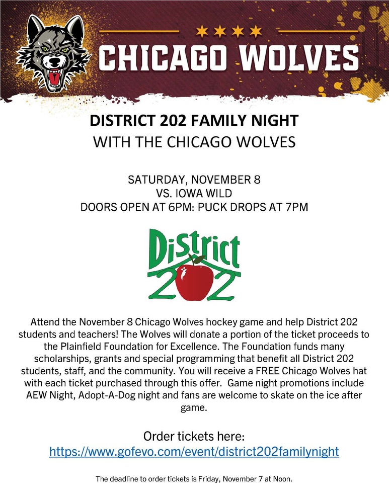 chicago wolves nov 8 flyer