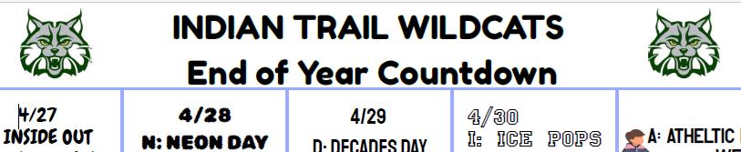 Countdown Spirit Days