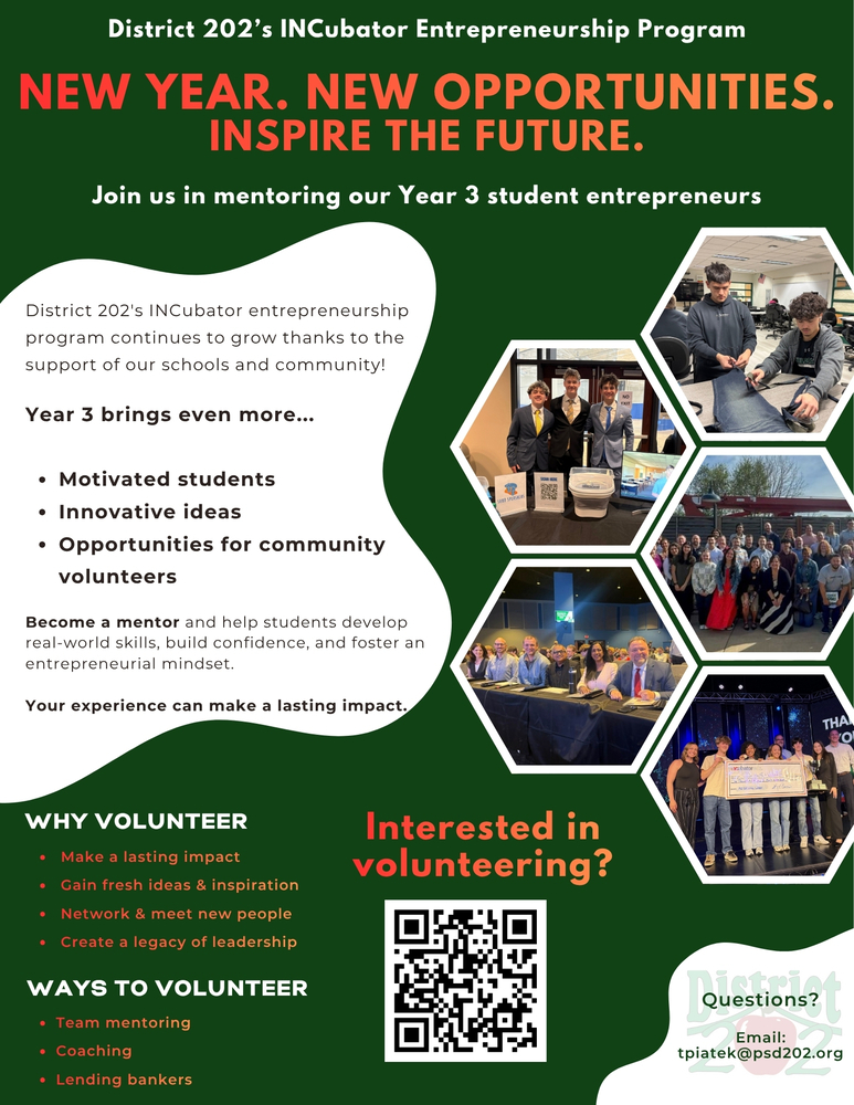 Incubator program volunteer request flyer