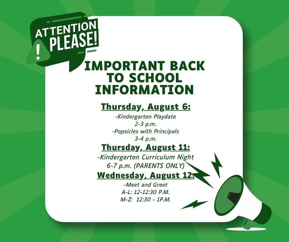 BACK TO SCHOOL DATES