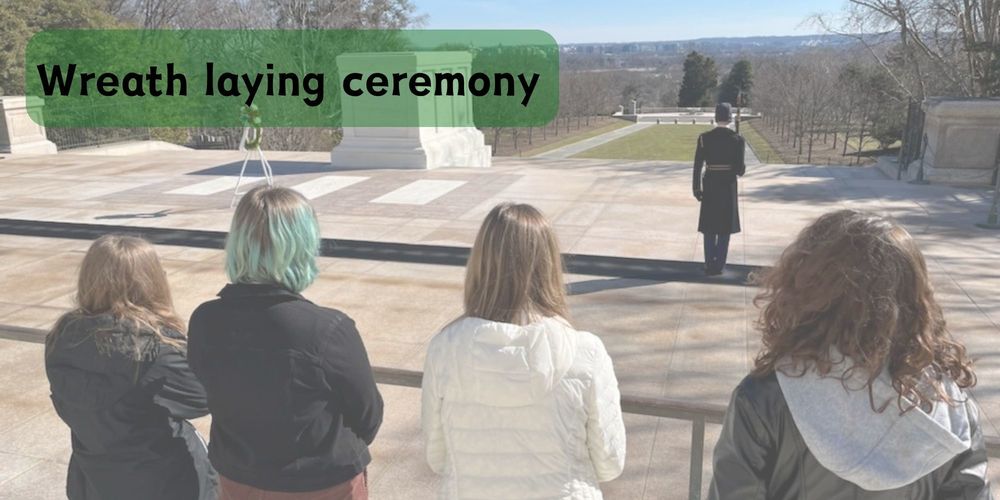 photo of the tomb of the unknown soldier with words Wreath laying ceremony