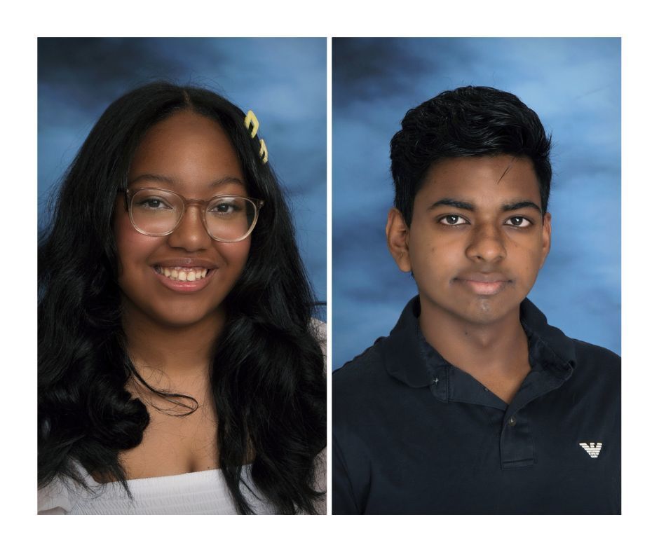 headshots of two senior students