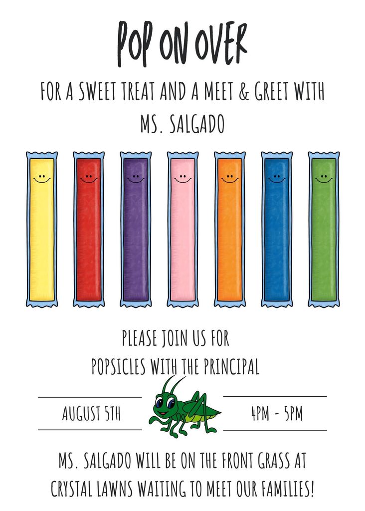 Come join us for Popsicles with Principal!