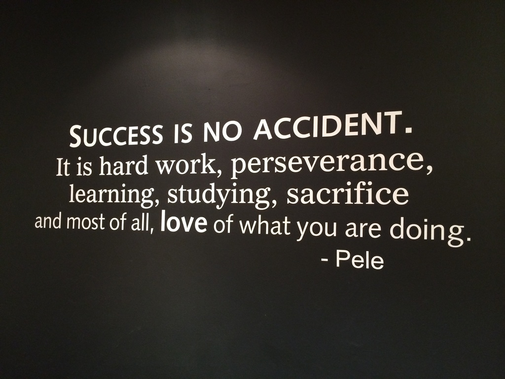 success is no accident. It is hard work, perseverance, learning, studying, sacrifice and most of all, love of what you are doing. Pele