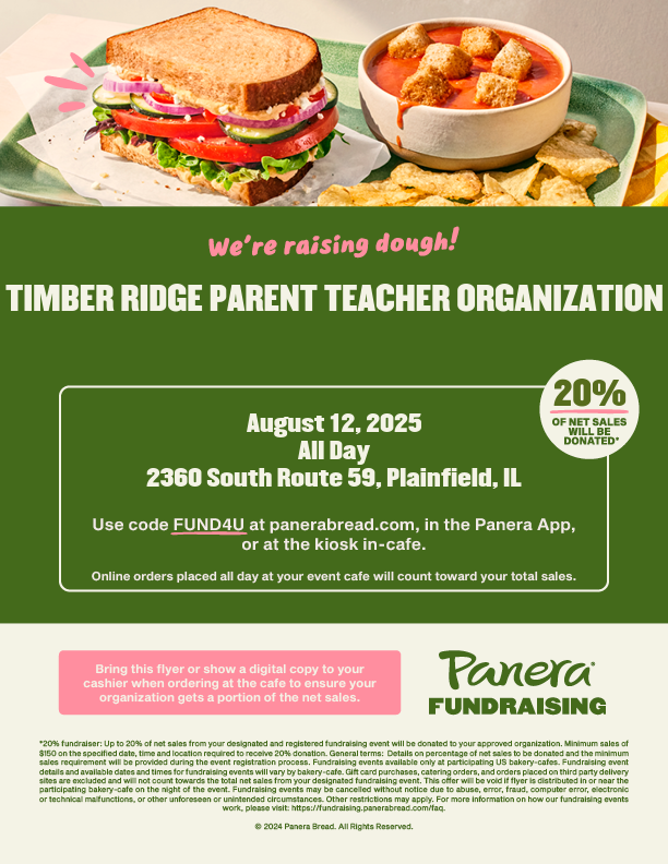 TR PTO Restaurant Night at Panera on August 12
