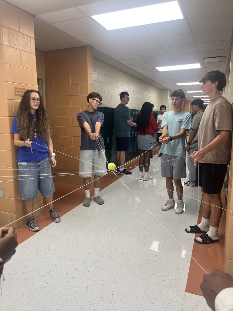 students in the hallway