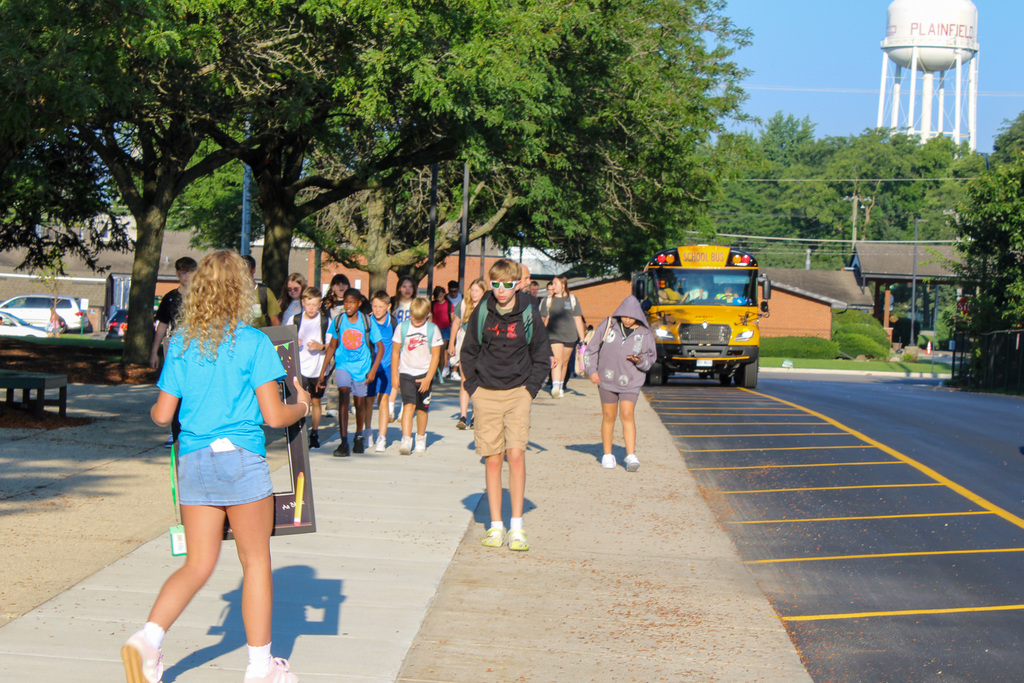 middle school students enter school