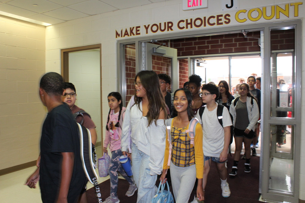 JFK MS students on the first day of school