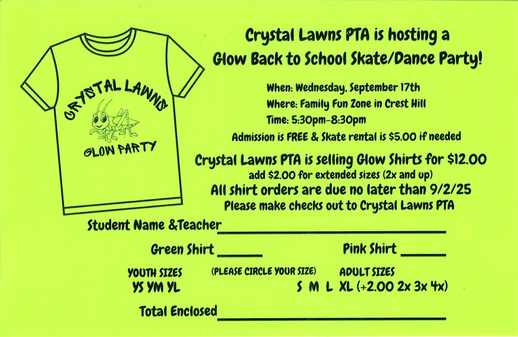 PTA Back to School Skate Party Information