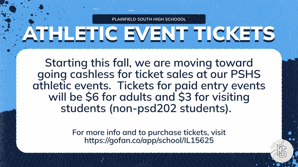 Athletic Event Tickets are now being purchase online for all PSHS athletic events.