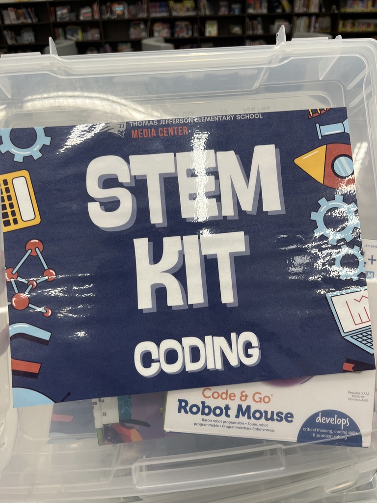 A plastic container with a label on it that says STEM kit.