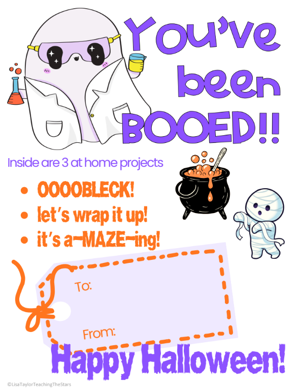 Flyer to order a STEM kit called a Boo Box.