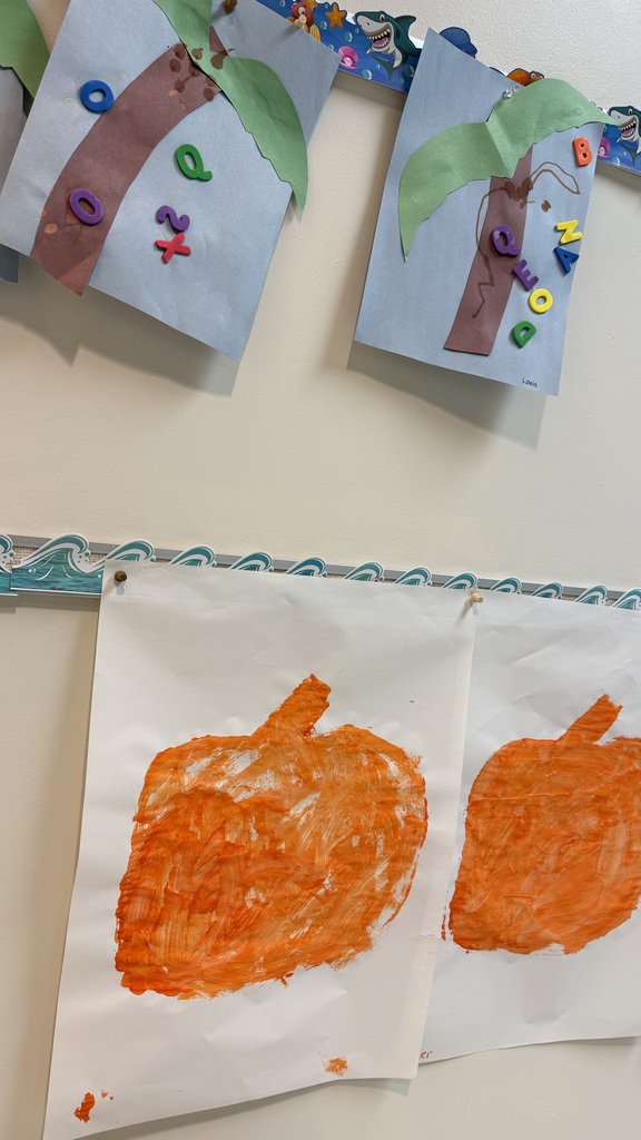 Fall themed artwork on display in BMLC hallway.