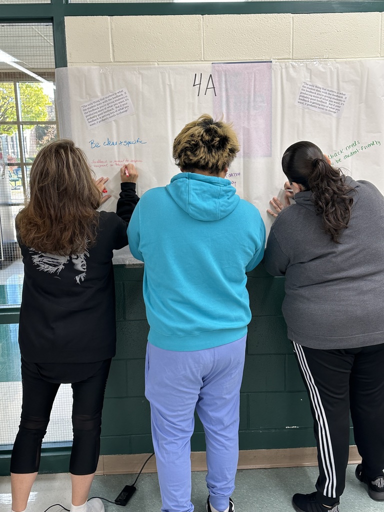 SIP Day - Teachers responding to a prompt about feedback.