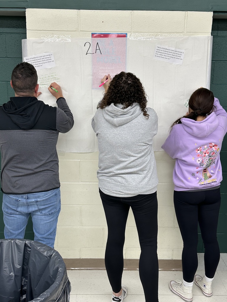 SIP Day - Teachers responding to a prompt about feedback.