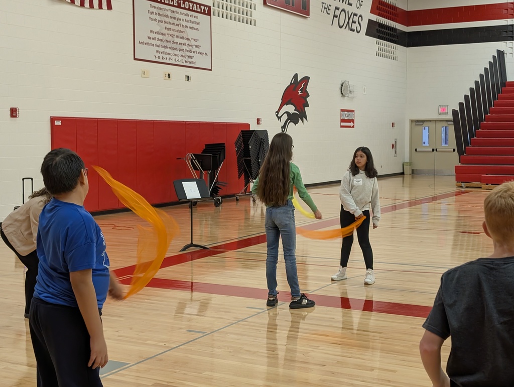 Students are in a gym practicing.