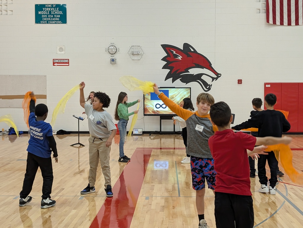 Students are in a gym practicing rhythm.
