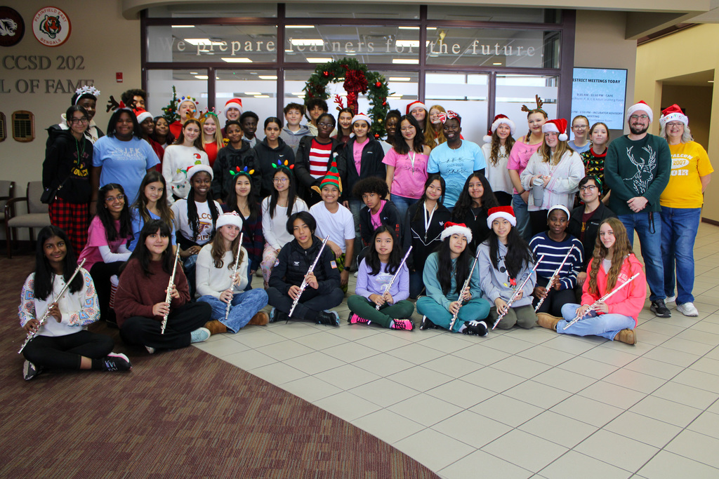 group of students and teacher pose