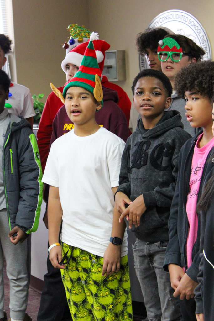 group of middle school boys sing