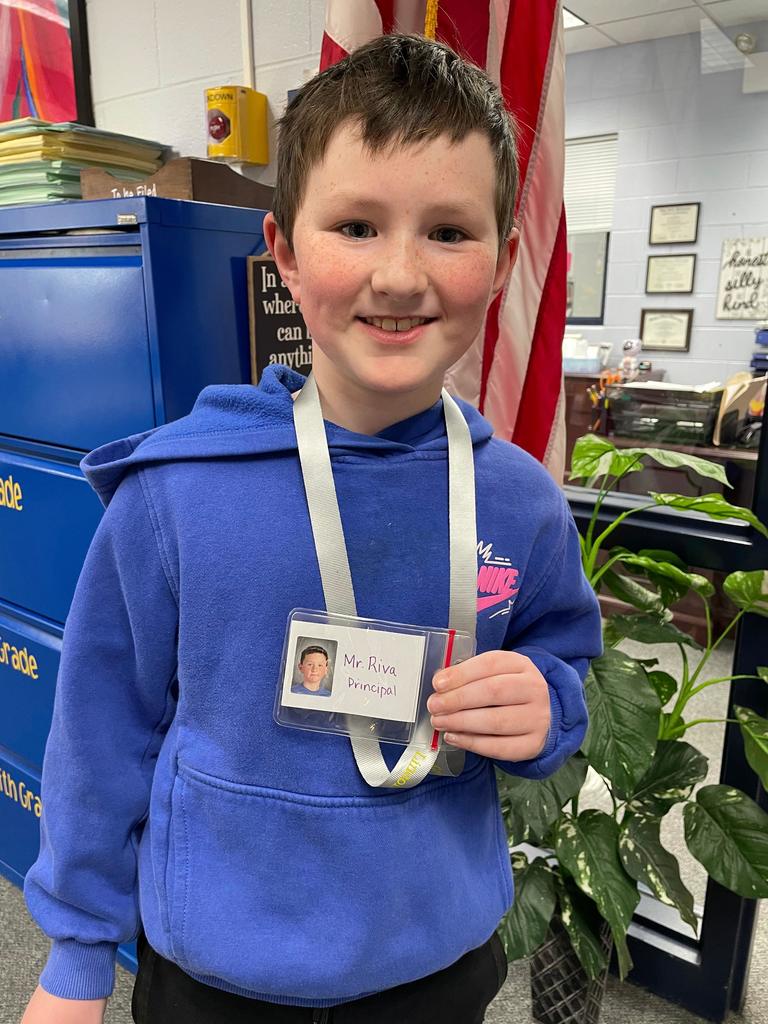 Second grader Graham Riva served as “Principal for the Day” at Lincoln Elementary School 