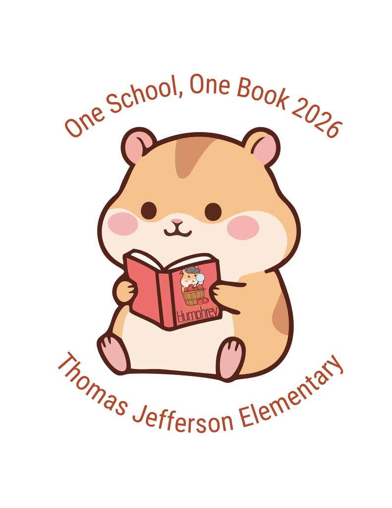 Cartoon Hamster reading a book