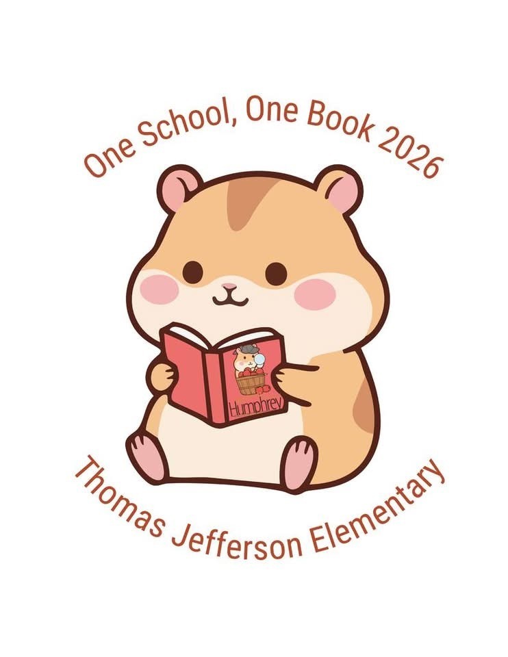 A cartoon hamster reading a book