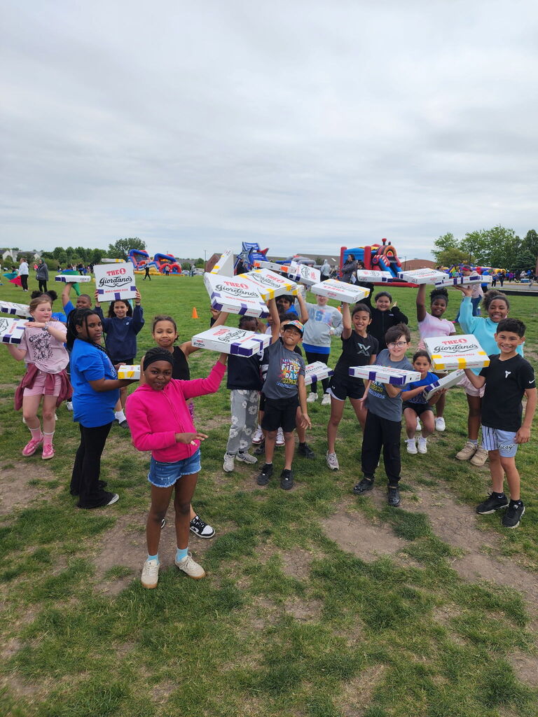 Students outside during Field Day